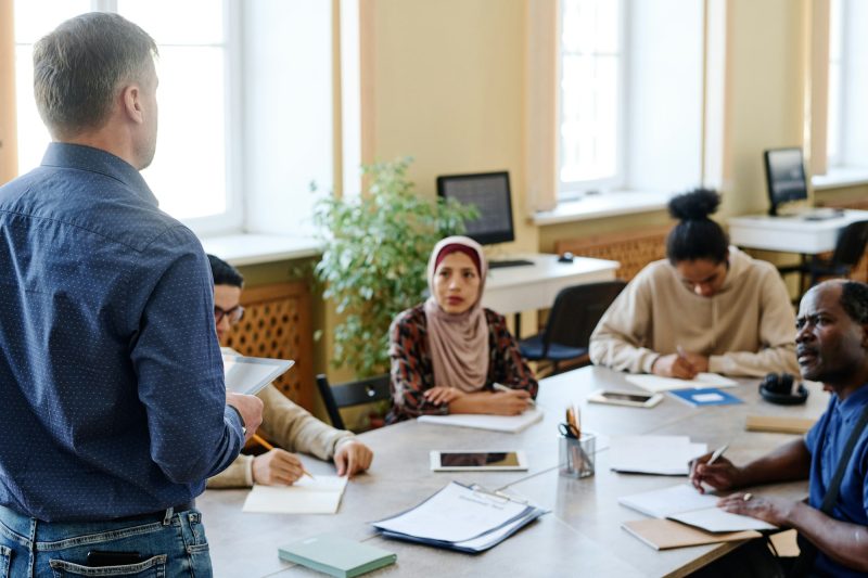 Teaching Group Of Immigrants